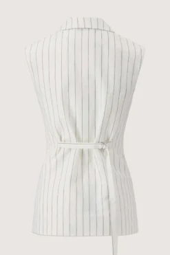 lang mouwloos gilet pin stripe