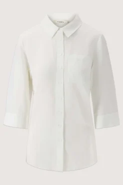 Linnen blouse met rug detail knopen