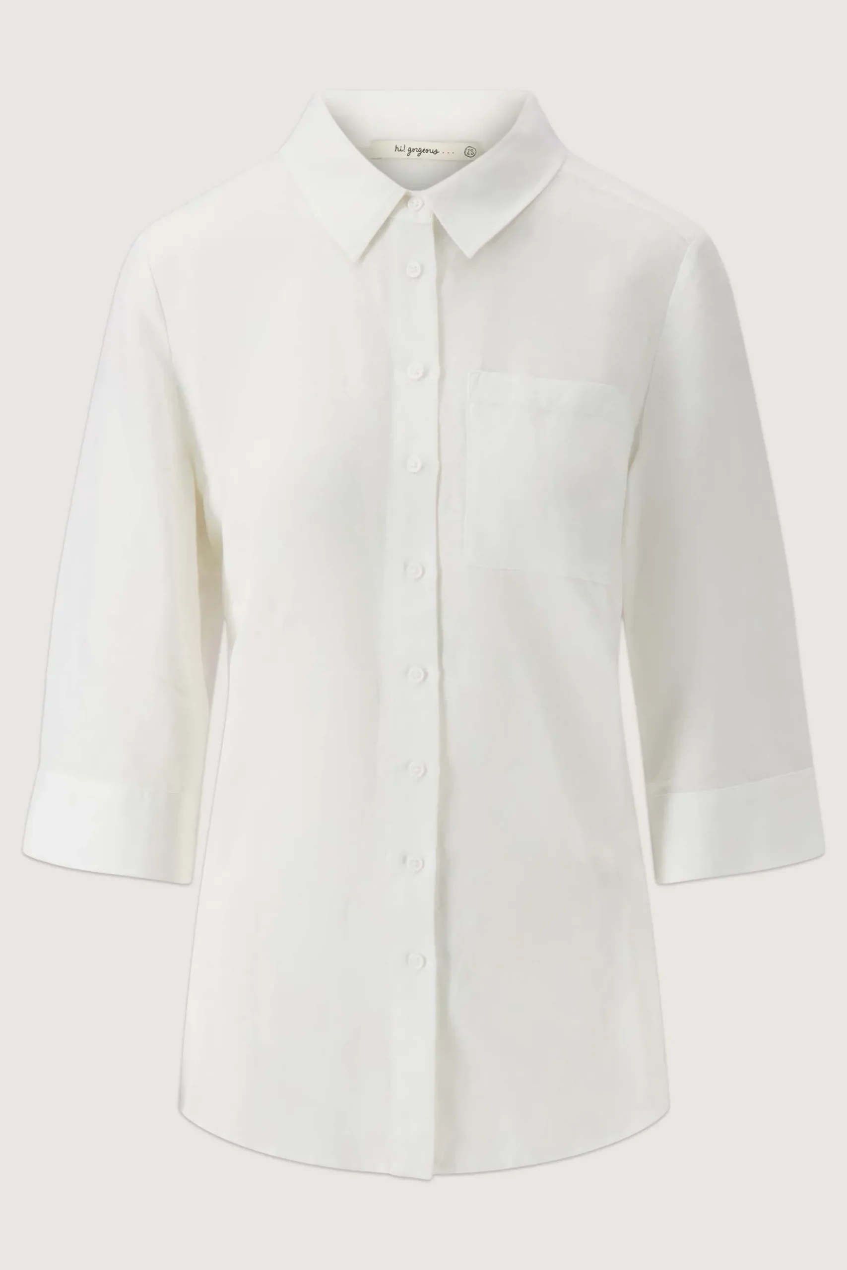 Linnen blouse met rug detail knopen
