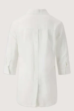 Linnen blouse met rug detail knopen