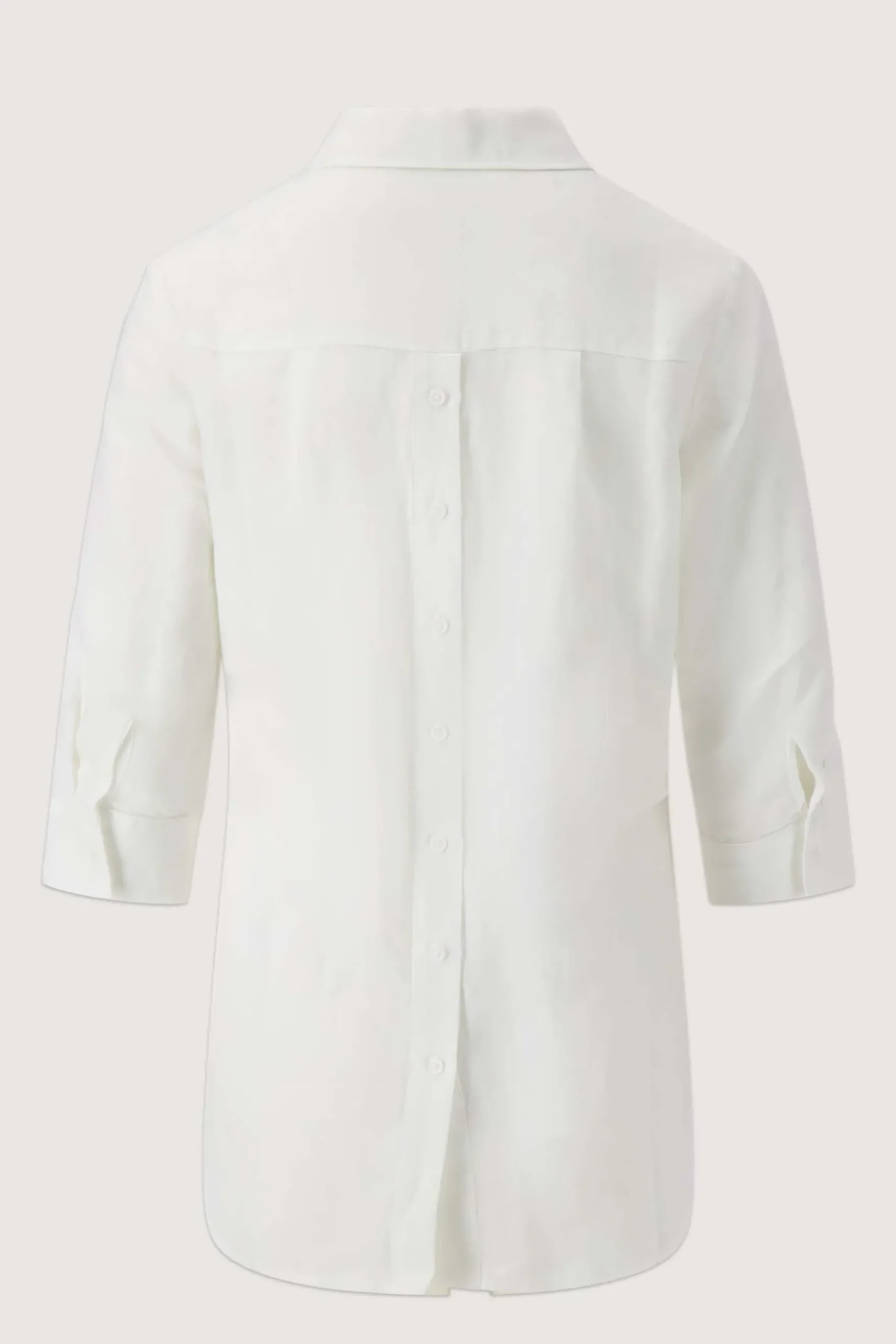 Linnen blouse met rug detail knopen
