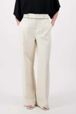 linnen broek met tape details