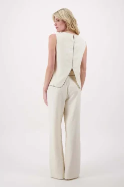 linnen broek met tape details