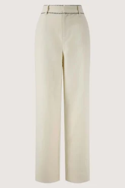 linnen broek met tape details