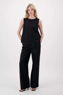 linnen broek met tape details