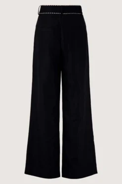 linnen broek met tape details