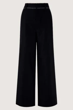 linnen broek met tape details