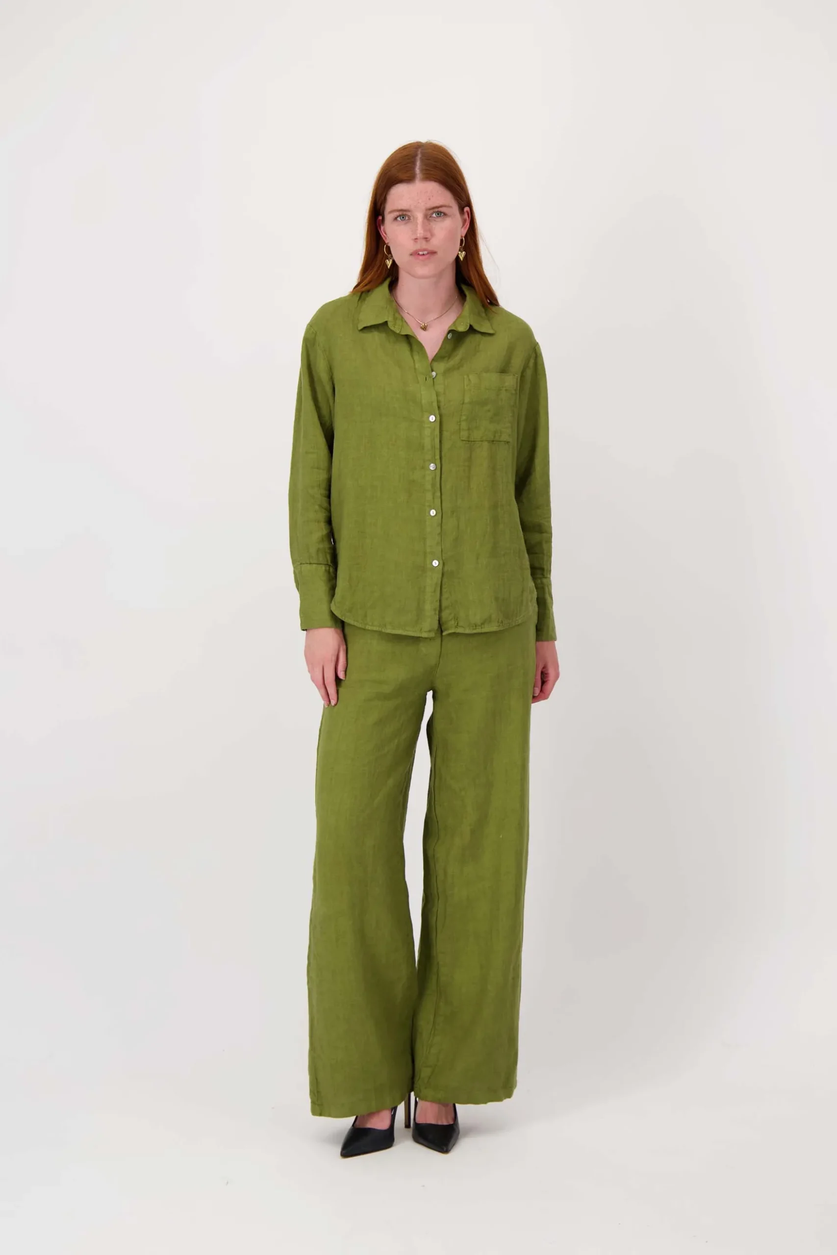 100% linnen lange blouse