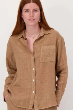 100% linnen lange blouse