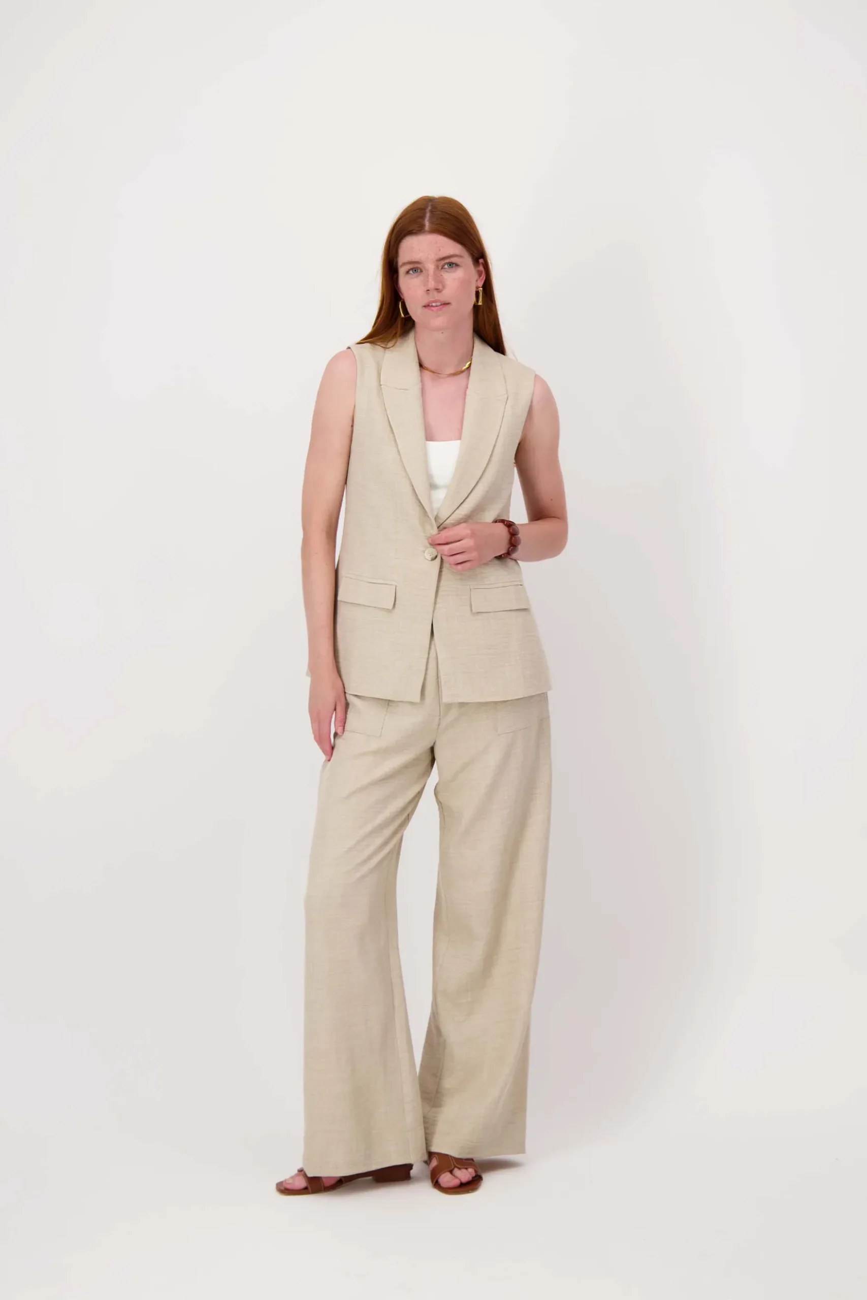 losvallende broek met stretch