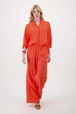 lyocell ballonmouw blouse