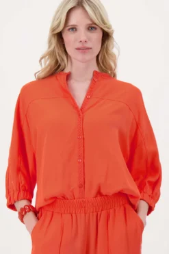 lyocell ballonmouw blouse