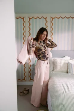 mesh top met vlekken print