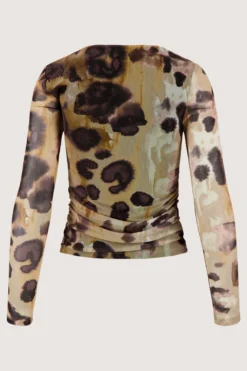 mesh top met vlekken print