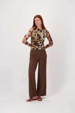 mesh top met vlekken print