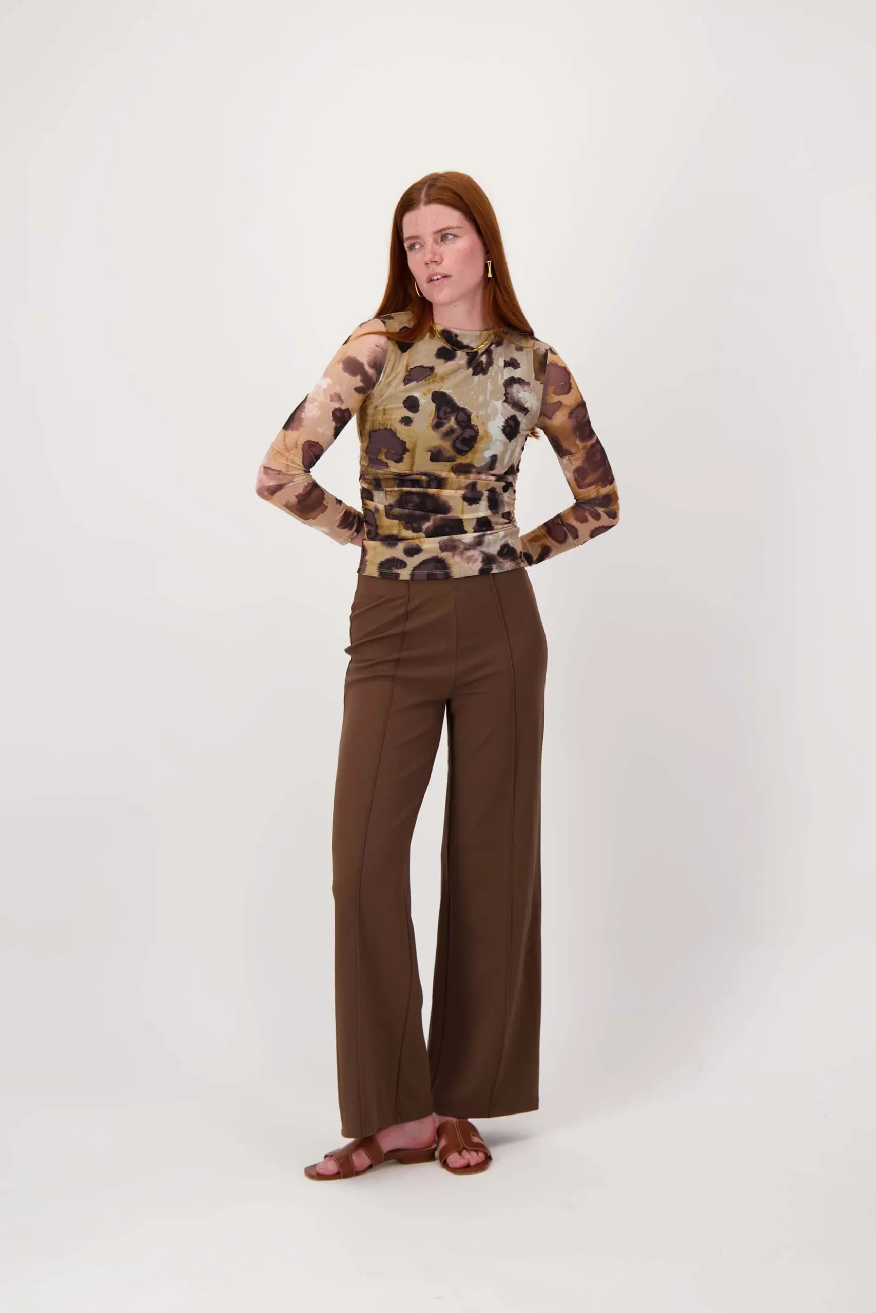 mesh top met vlekken print
