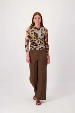 mesh top met vlekken print