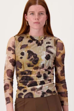 mesh top met vlekken print