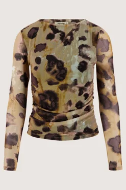 mesh top met vlekken print