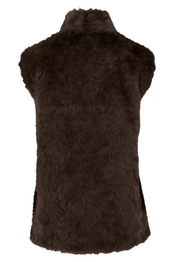 mouwloos gilet fake fur half lang