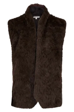 mouwloos gilet fake fur half lang