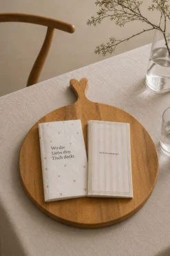 napkins rectangle heart love this day white / gold