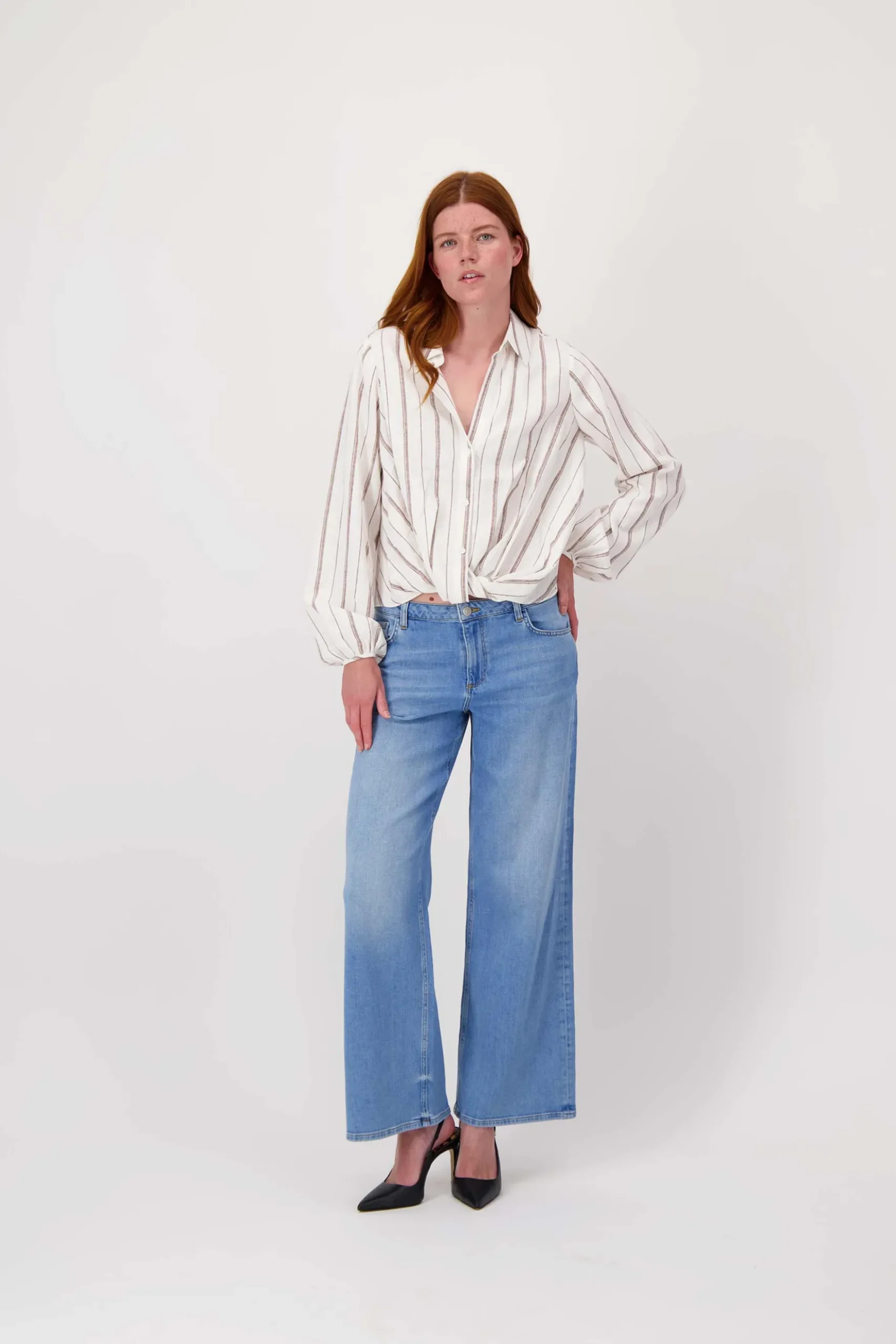 overslag blouse met streep