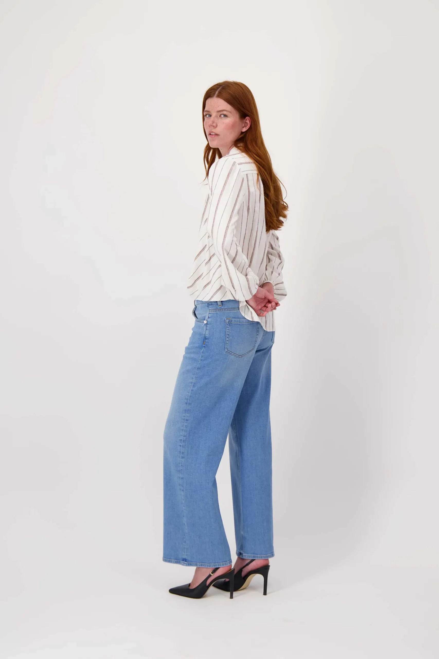 overslag blouse met streep