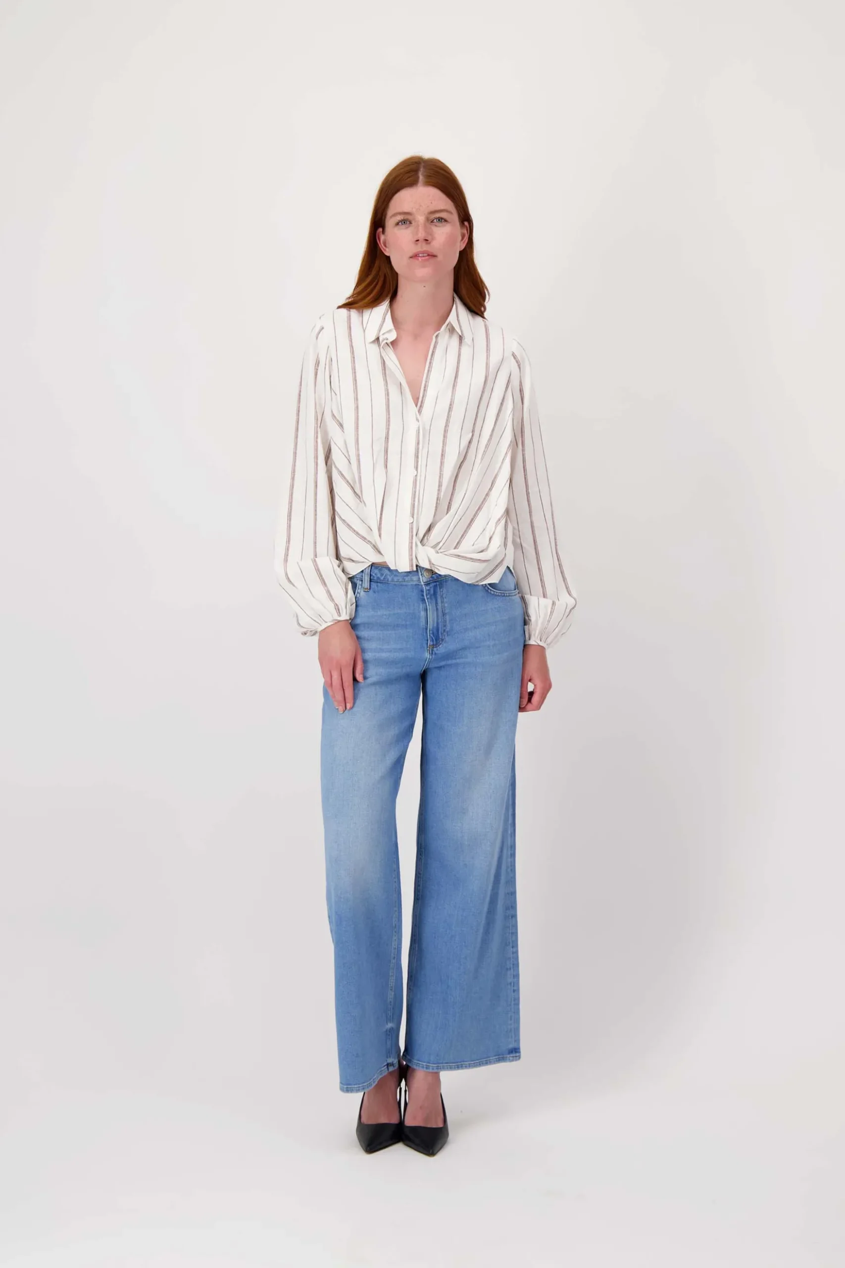 overslag blouse met streep