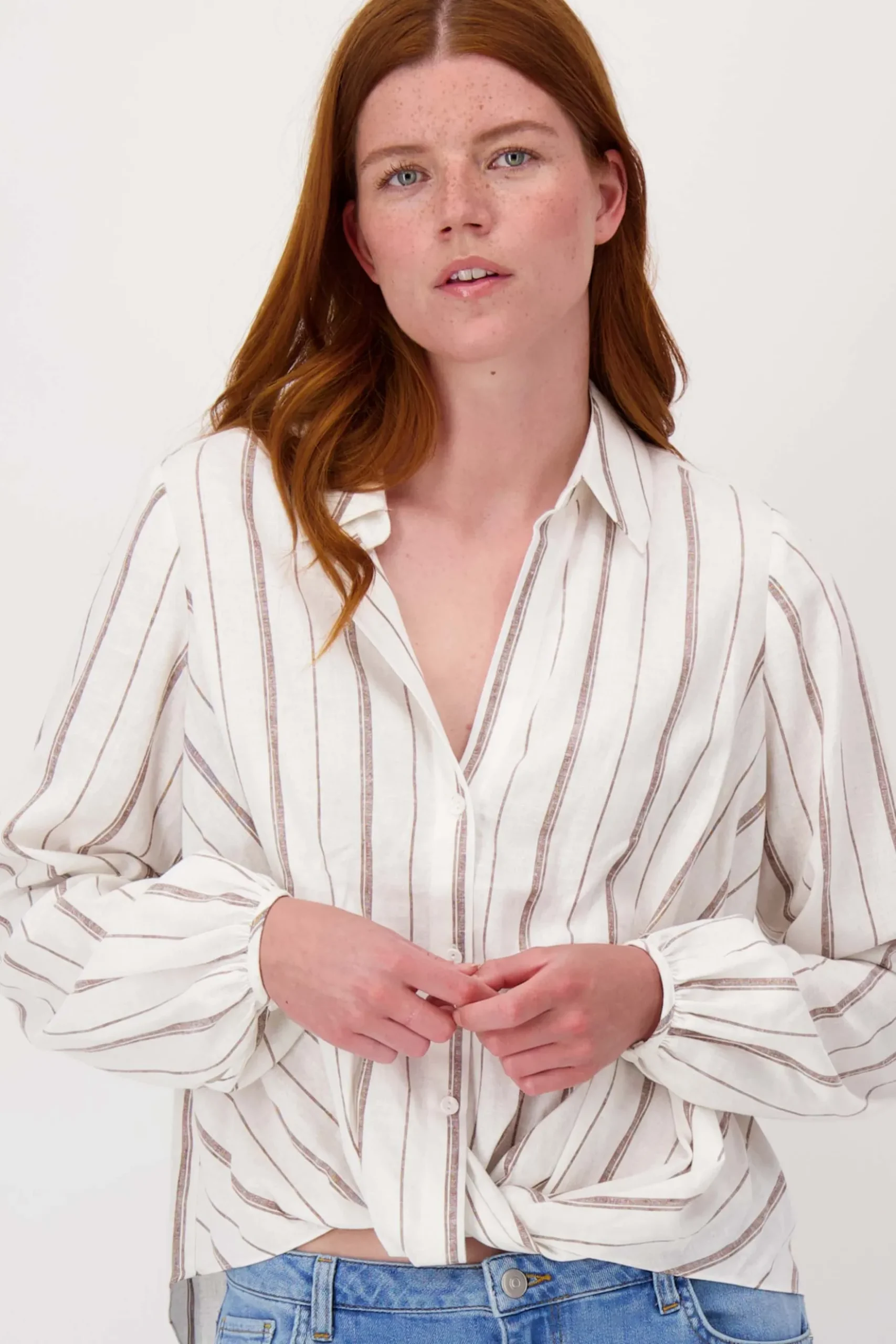 overslag blouse met streep