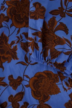 pofmouw jurk met ikat bloem print