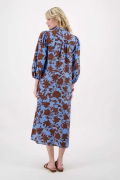 pofmouw jurk met ikat bloem print
