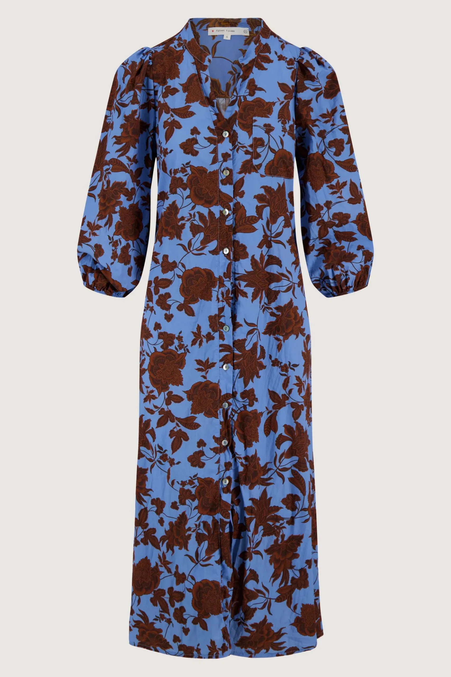 pofmouw jurk met ikat bloem print