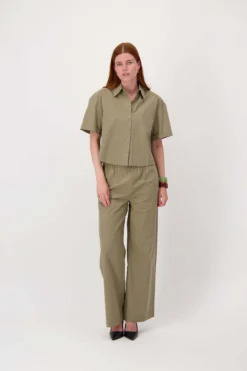 poplin broek wijd model
