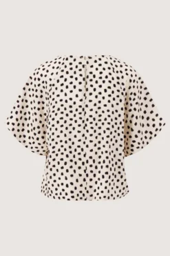 raglan top met stippen print