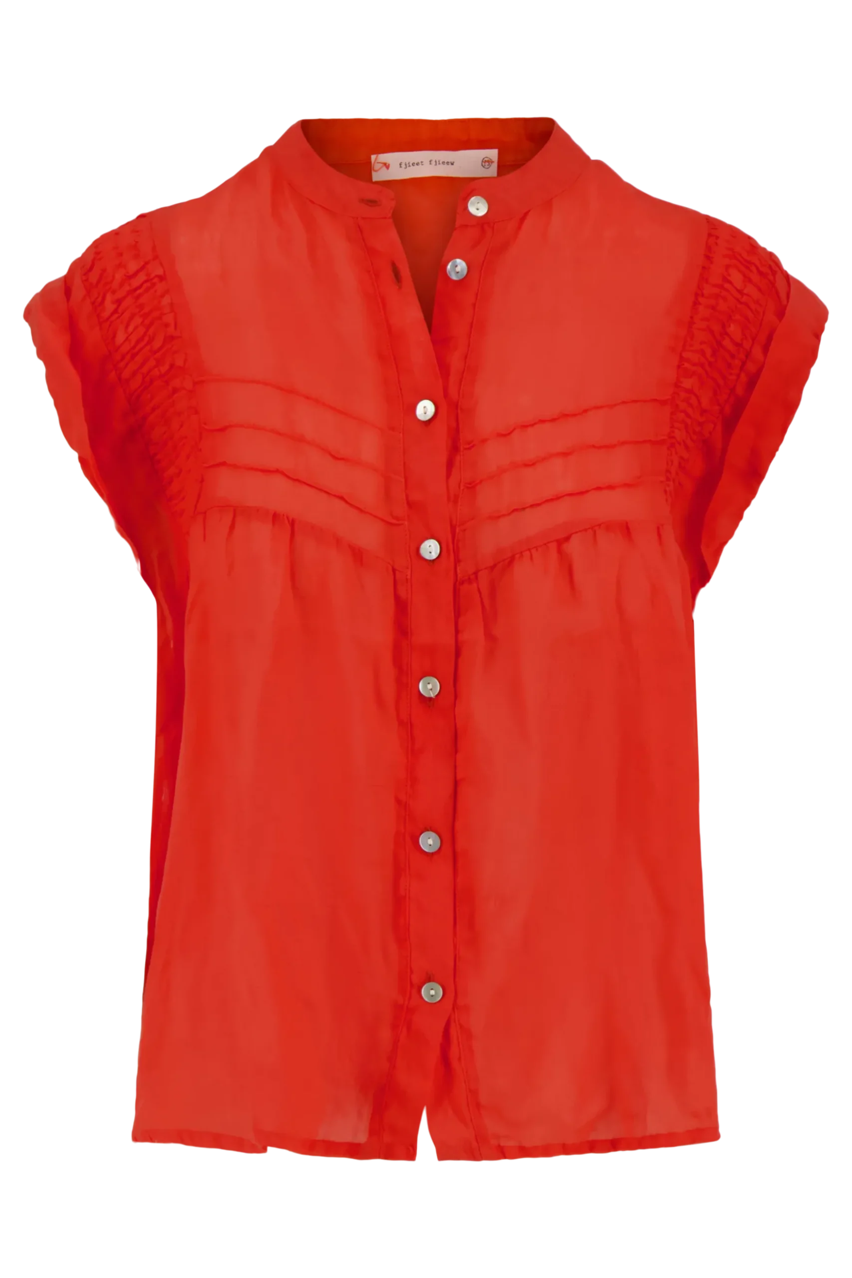 ramie blouse plooien