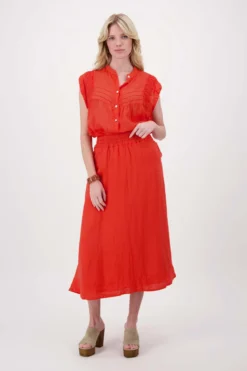 ramie blouse plooien