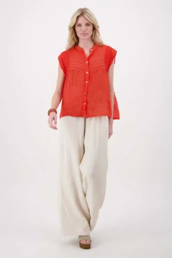 ramie blouse plooien