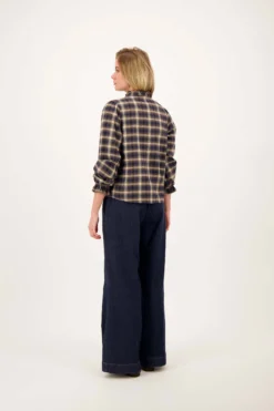 ruit blouse met ruffle