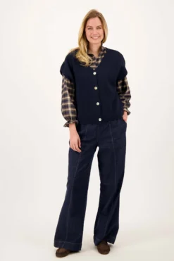 ruit blouse met ruffle