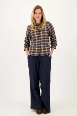 ruit blouse met ruffle