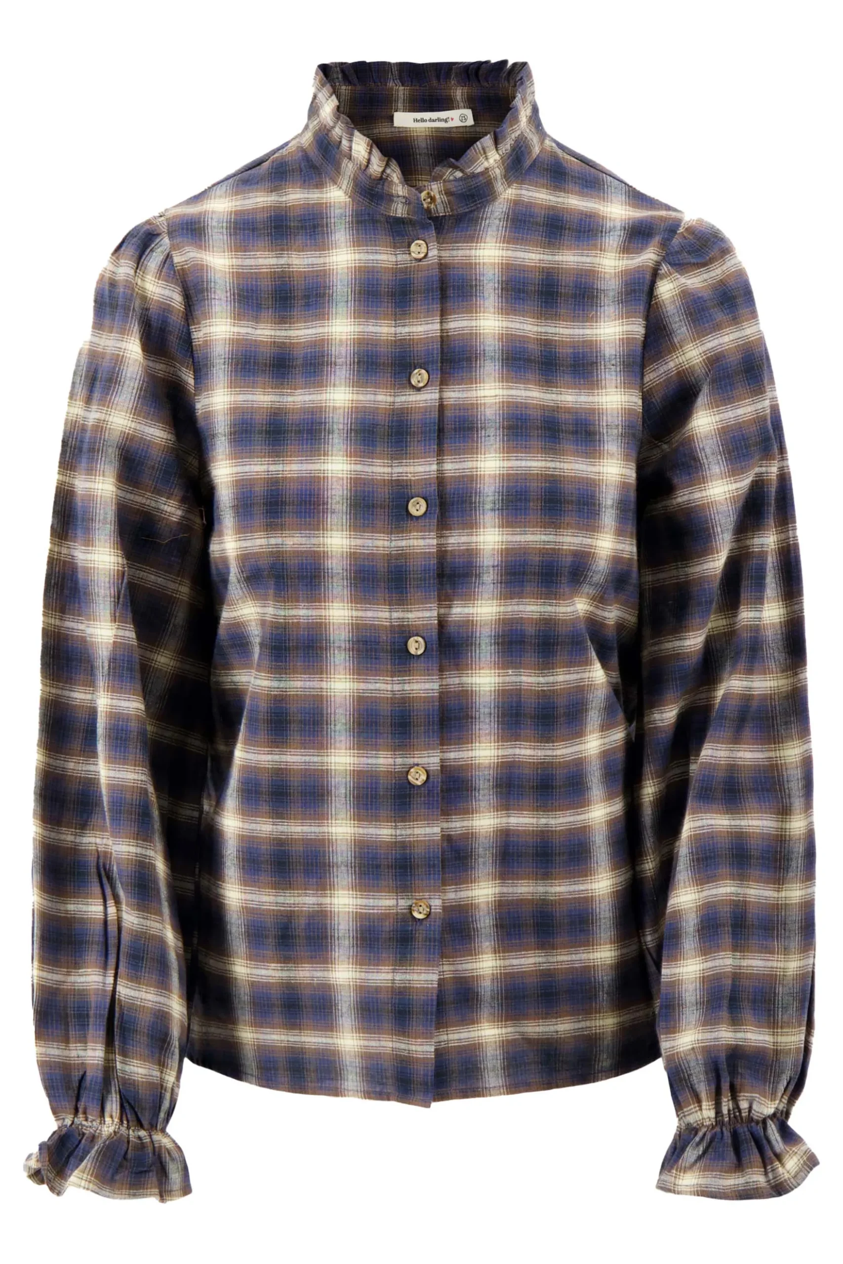 ruit blouse met ruffle