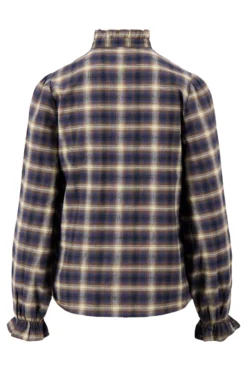 ruit blouse met ruffle