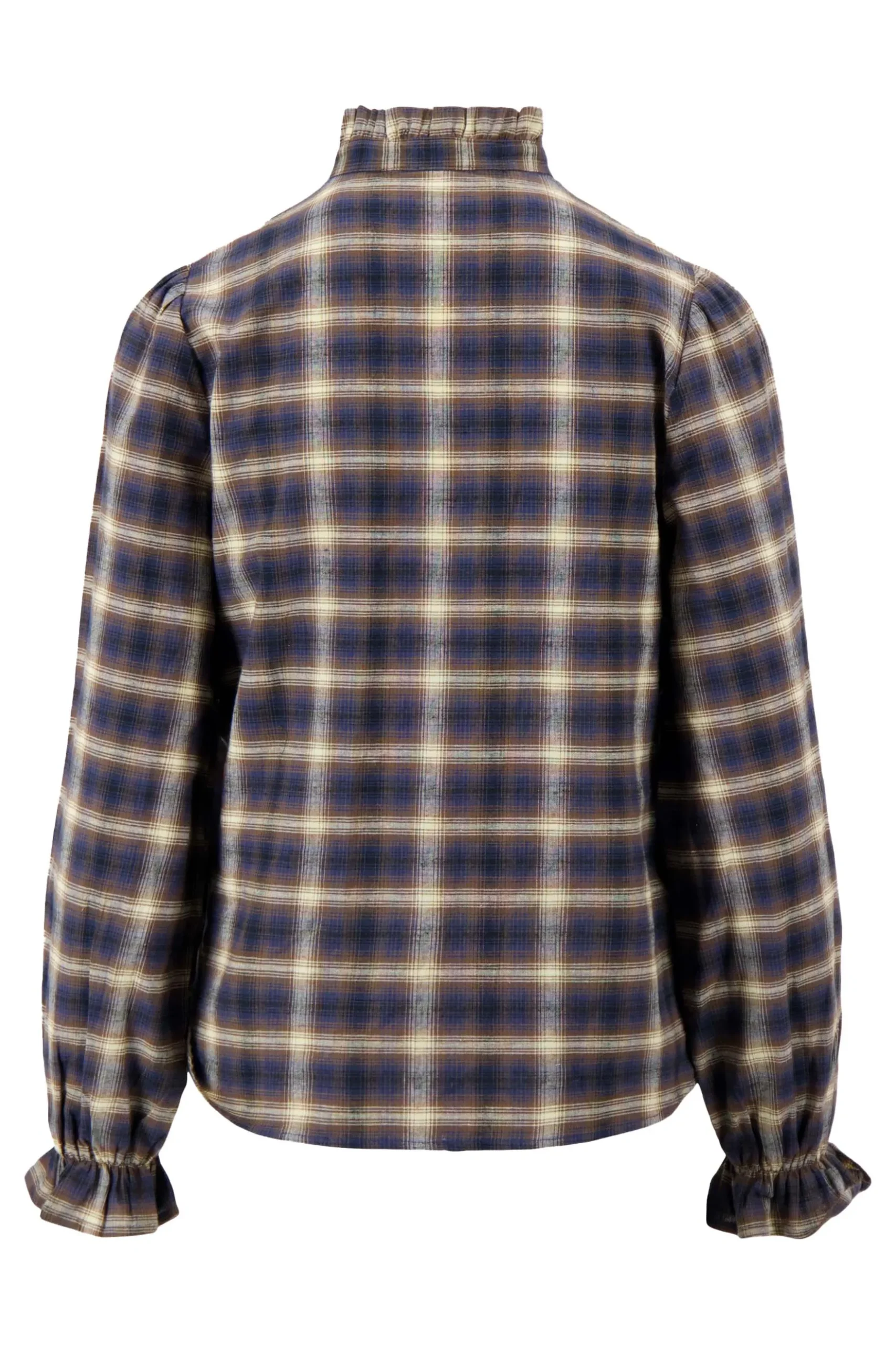 ruit blouse met ruffle