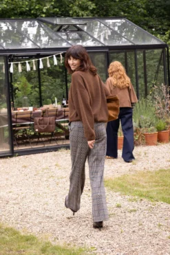 ruit broek met stretch