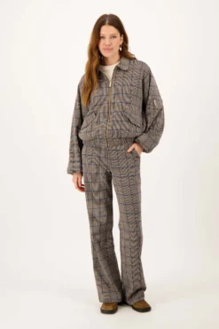 ruit broek met stretch