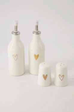 salt and pepper set white / gold