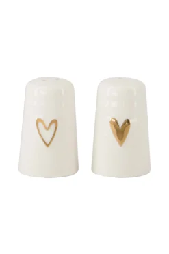 salt and pepper set white / gold