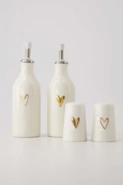 salt and pepper set white / gold