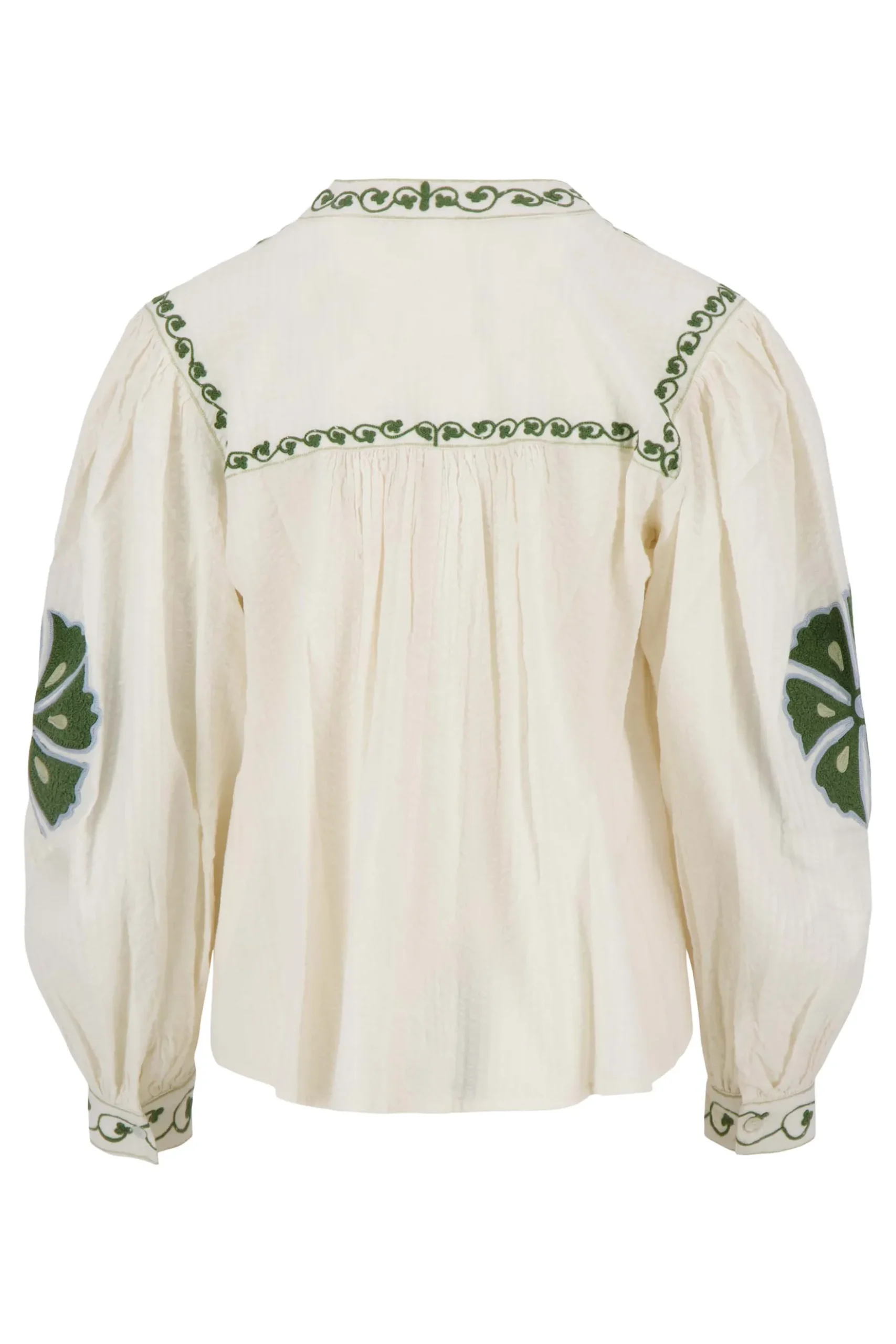 seersucker blouse met bloemen